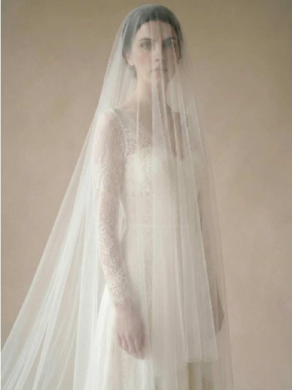 Sheer Drop Wedding Veil With Extra Long Blusher - 'Eleanor